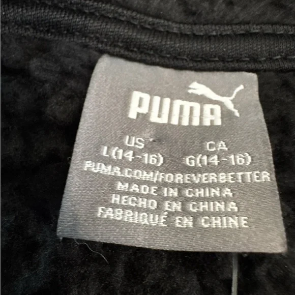 Puma Kids Vibe Check Faux Shearling Zip Hoodie Large NWT - Picture 9 of 12